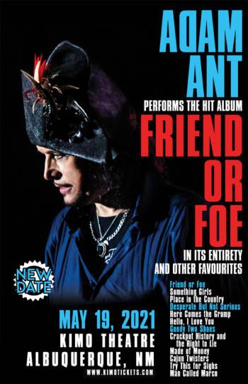 Adam Ant: - Postponed (New Date 5-19-2021) - May 19, 2021, 7:00 pm