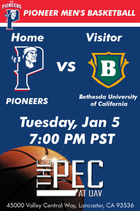 University Of Antelope Valley Vs Bethesda University Of California Men S Pioneer Event Center Lancaster Ca January 5th 2016 7 00 Pm