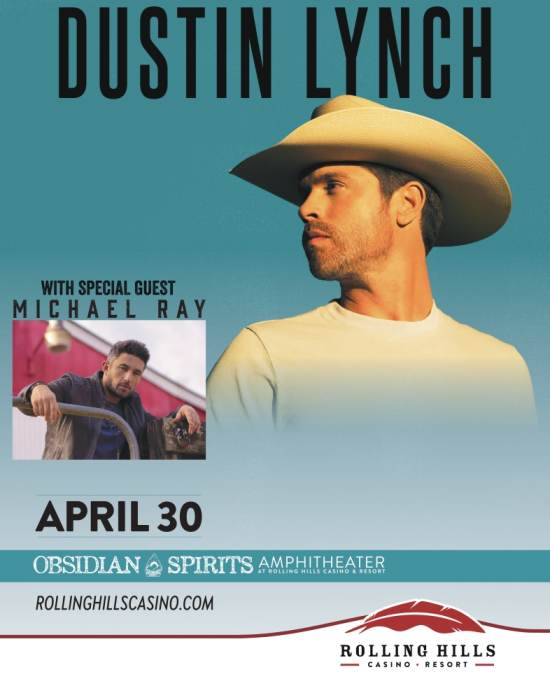DUSTIN LYNCH WITH MICHAEL RAY The Obsidian Spirits Amphitheater at