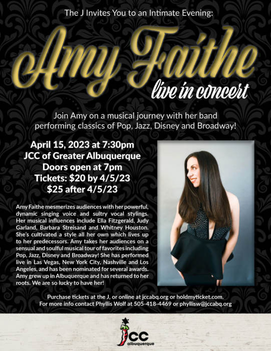 Amy Faithe Live in Concert JCC of Greater ABQ Albuquerque, NM April