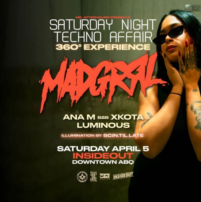 Saturday Night Techno Affair featuring MADGRRL * ANA M B2B XKOTA * LUMINOUS 