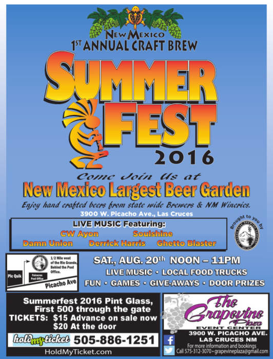 Nm Craft Brewers Summerfest 2016 At The Grapevine Plaza Las Cruces Nm August 20th 2016 1200 Pm