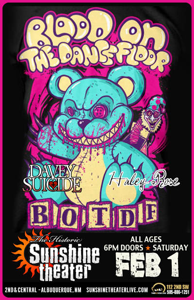 Blood On The Dance Floor Davey Suicide Haley Sunshine Theater Albuquerque Nm February 1st 2014 6 30 Pm