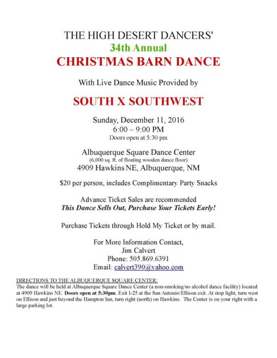 High Desert Dancers Christmas Barn Dance Featuring Music By South