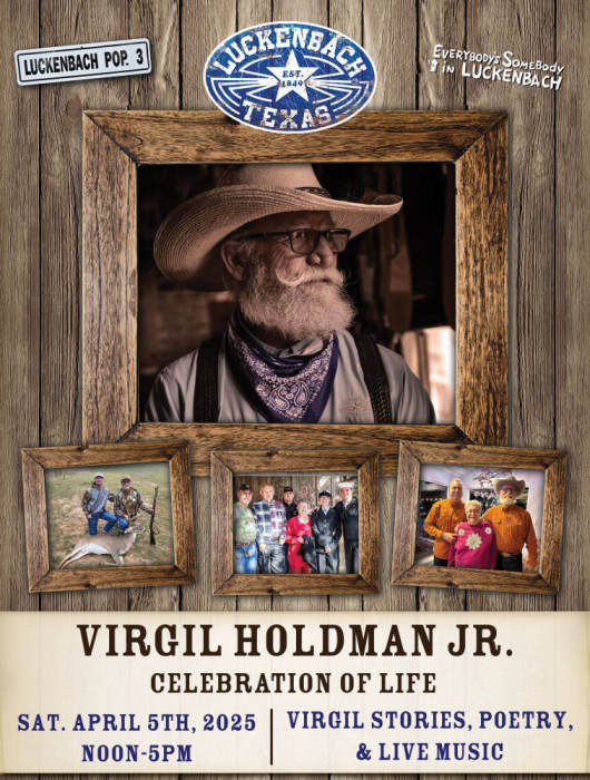 Virgil holdman jr celebration of life indoor dancehall luckenbach