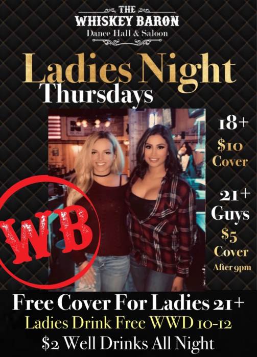 Ladies Night Line Dance & Two Step Lessons 7830pm Whiskey Baron