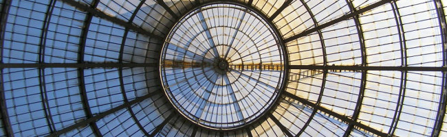 The roof of a domed atrium