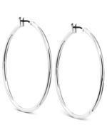 ANNE KLEIN - Silver-Tone Oblong Hoop Earrings