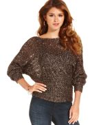 Macy's - Jessica Simpson Sweater, Dolman-Sleeve Open-Knit Metallic