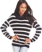 Macy's - Sweater Project Juniors' Striped Eyelash-Knit Sweater