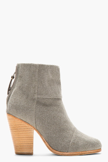 Rag & Bone - Grey Canvas Newbury Ankle Boots