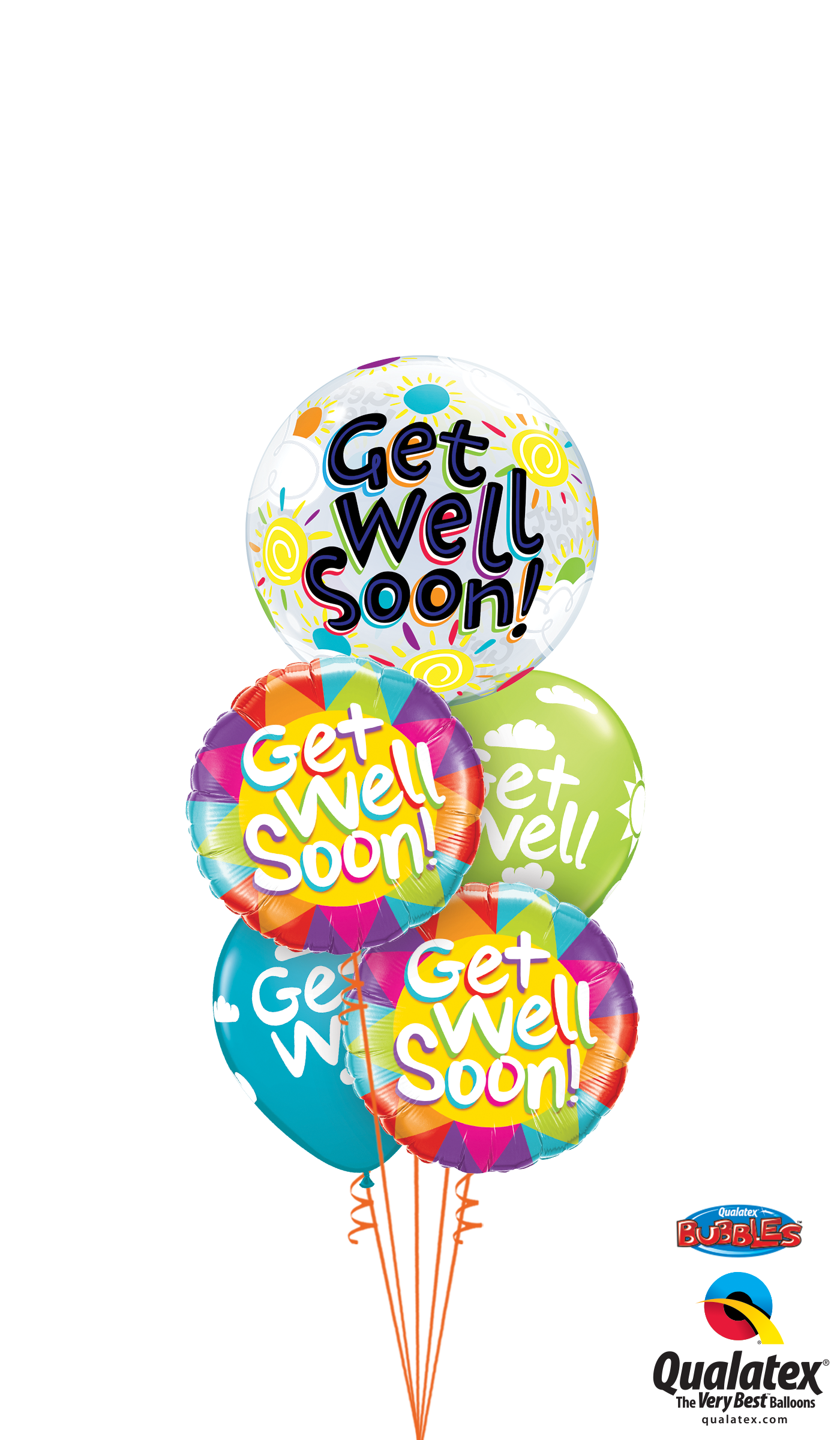 Voetzool Leggen beu Get Well Soon Cheerful Bubble Balloon Bouquet - Send to Winnipeg, MB Today!