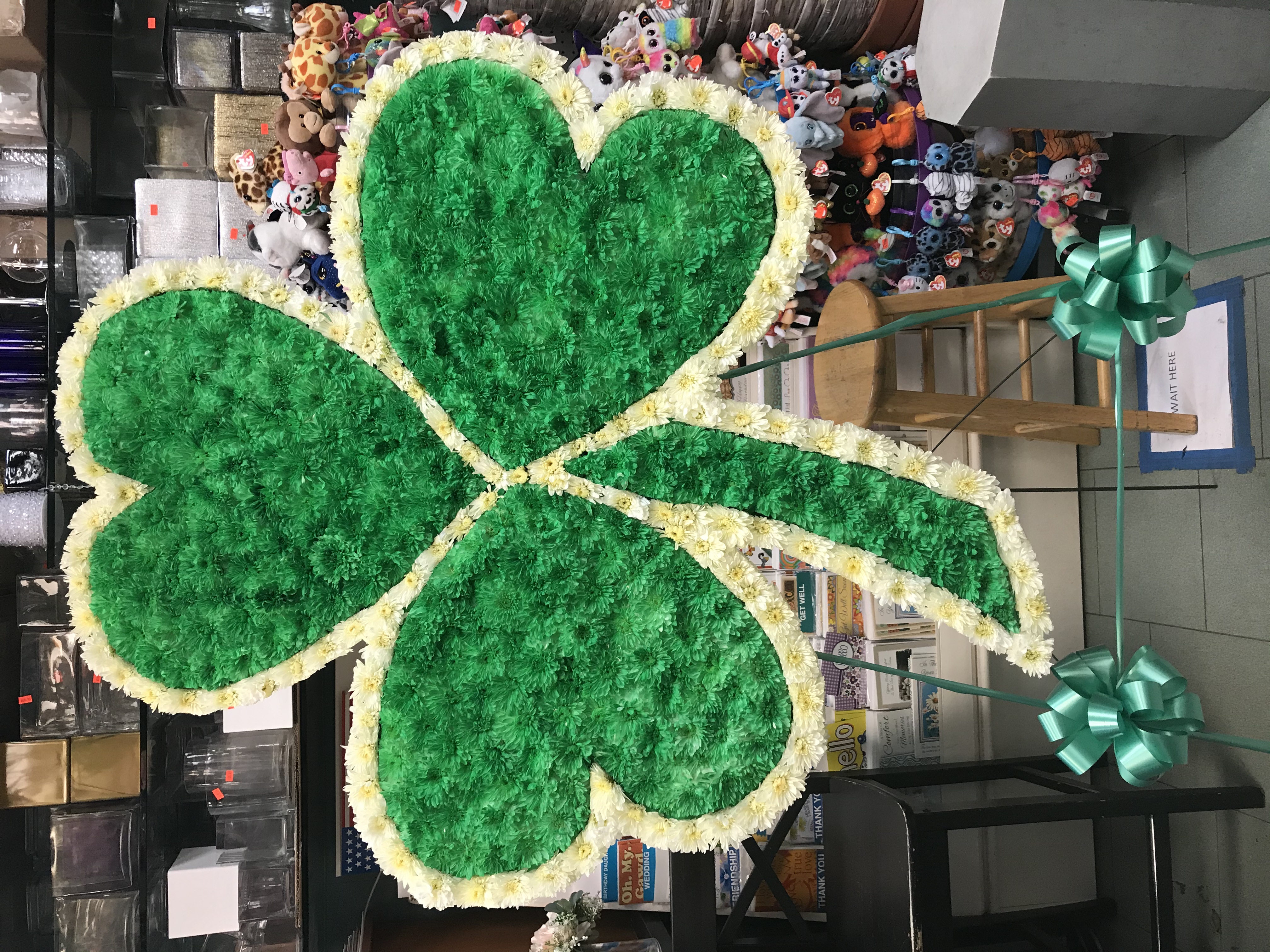 Send Standing Spray Shamrock Green & White in Brooklyn, NY