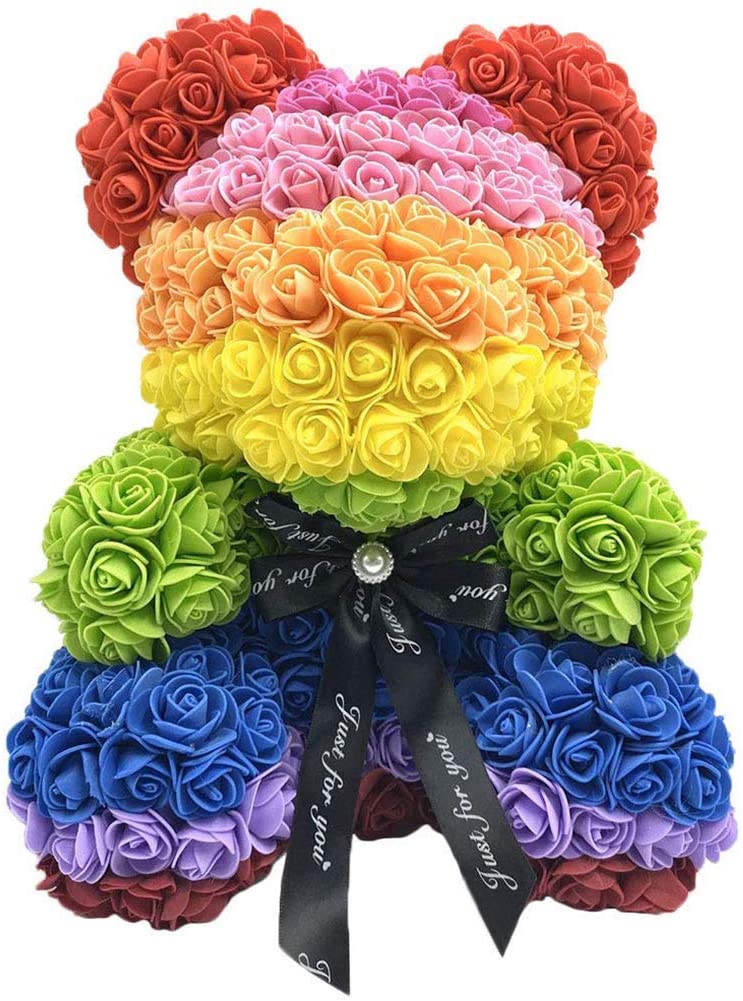 LED Rainbow Rose Teddy Bear LED Rainbow Rose Teddy Bear