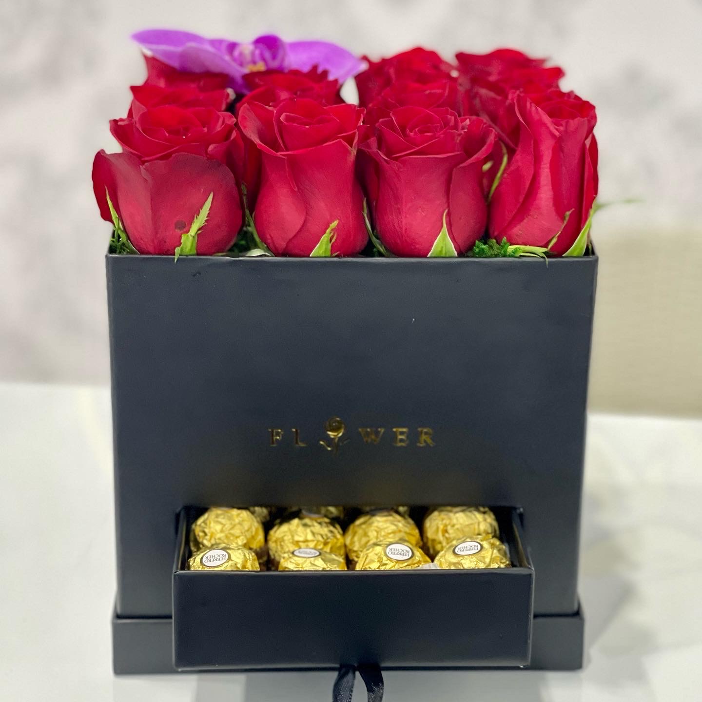 Chocolate Box Black and Gold - Beloved Florist's Flower on