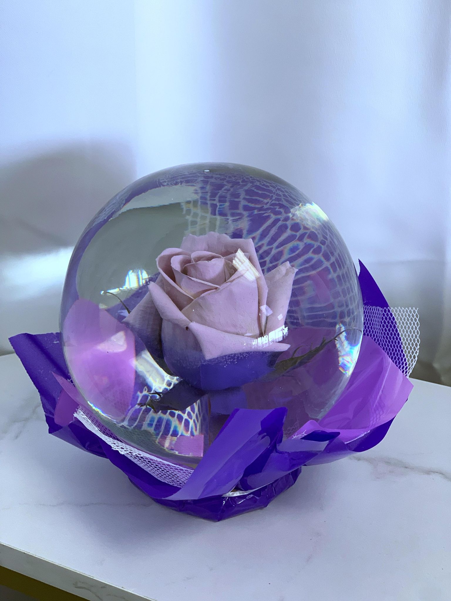 Send Round Purple Rose Globe in Bowmanville, ON - Floratechnics, image size:1536x2048