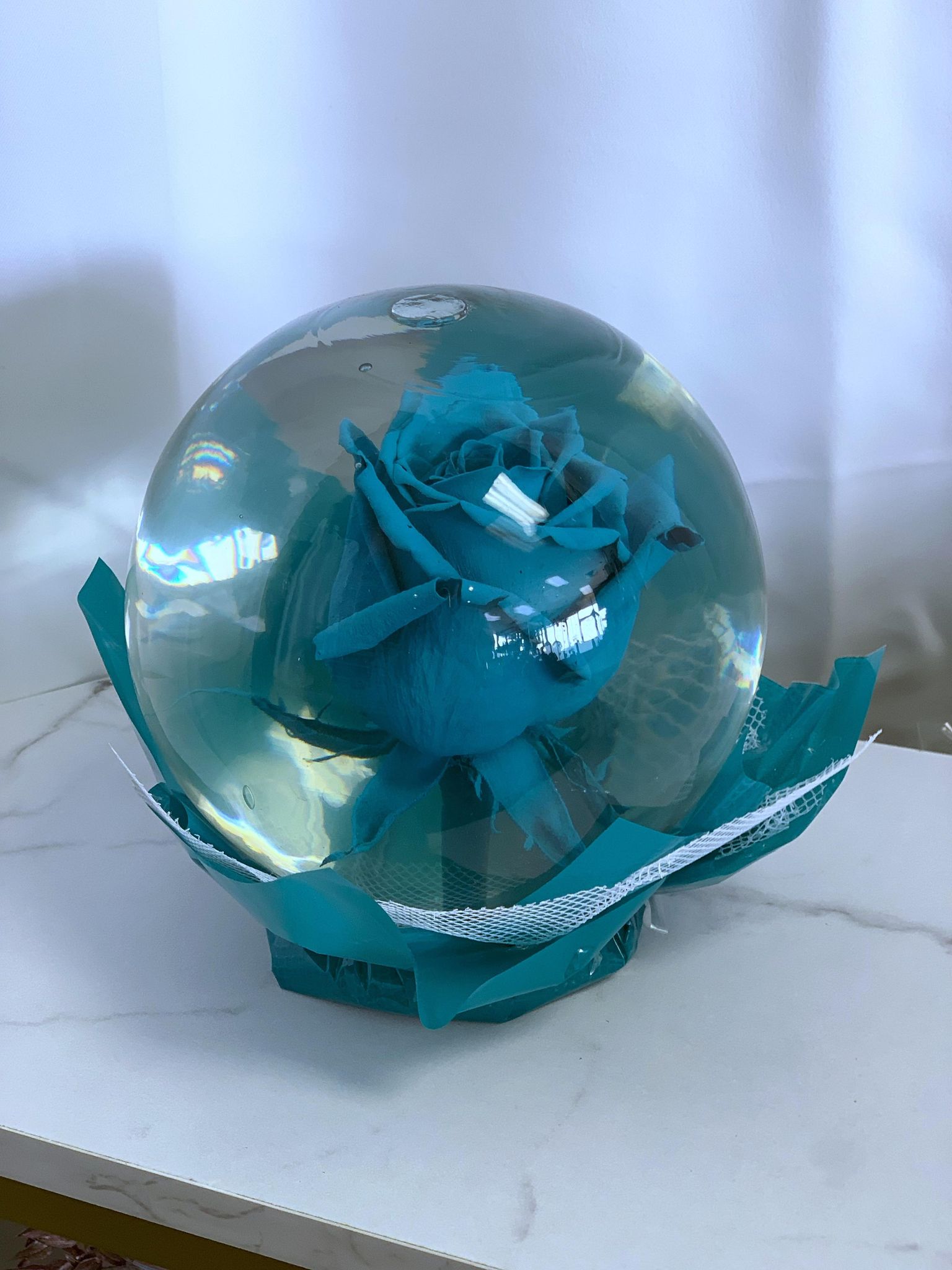 Send Dark Teal Rose Globe (Round) in Bowmanville, ON - Floratechnics, image size:1536x2048