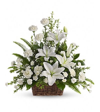 White Lilies Basket