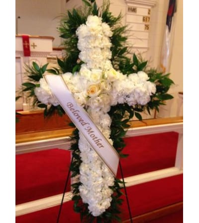 Large All White Standing Cross