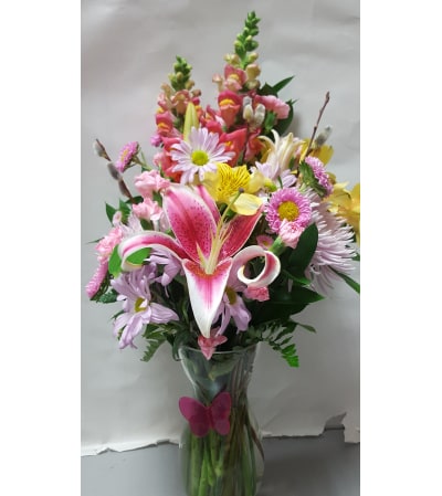Pink Butterfly vase