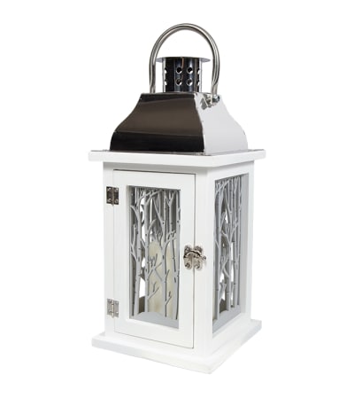 SKY GRAY BIRCH TREE LANTERN