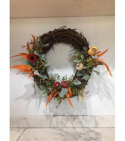 Feathers and Gourds Wreath