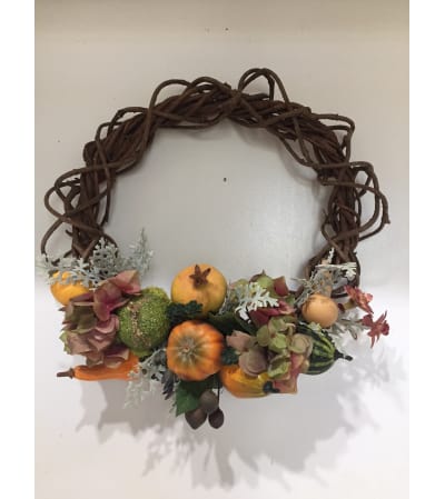Fall Wreath with Gourds