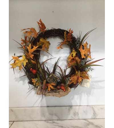 Fall Wreath with Leaves