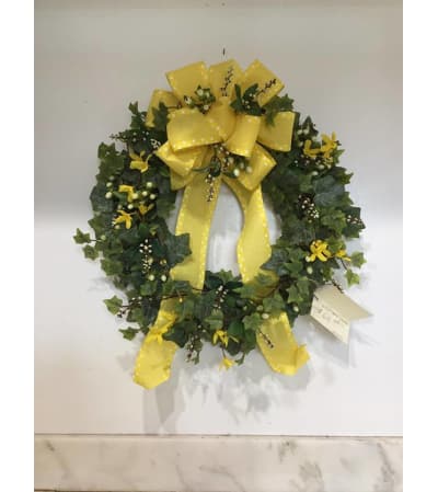 Yellow Bow Wreath