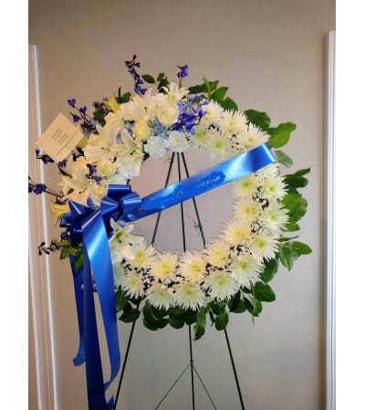 White and Blue Wreath