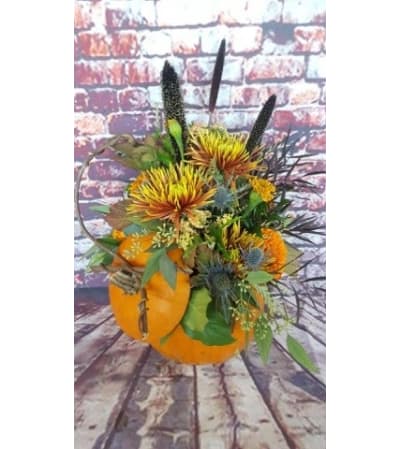 CUSTOM ARRANGEMENT IN REAL PUMPKIN