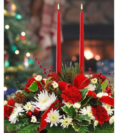 DOUBLE CANDLE CENTERPIECE