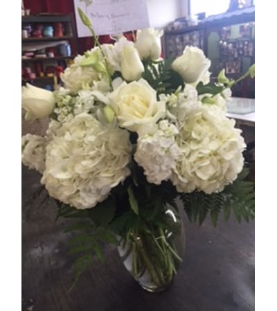 all white vase arrangement