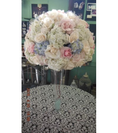 blue & pink center piece