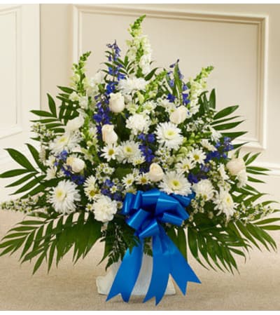 Blue and White Floor Basket