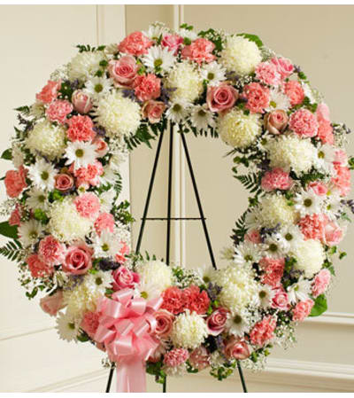 Pink and White Open Wreath