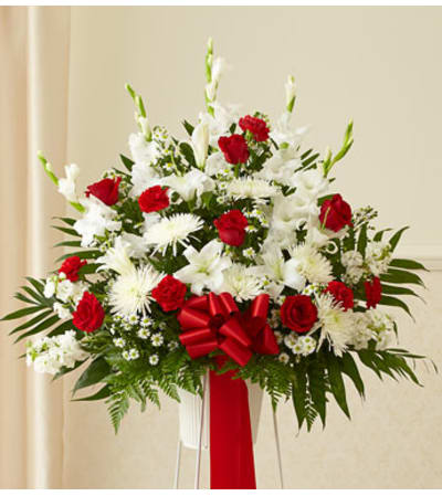 Red and White Standing Basket