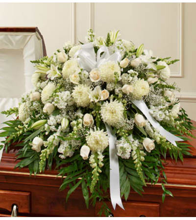 White Casket Spray