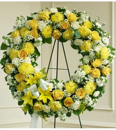 Yellow and White Open Wreath
