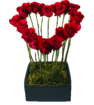 Heart Shape Red Roses