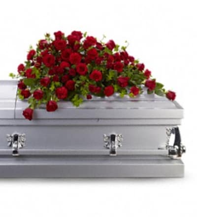 Red Rose Reverence Casket Spray