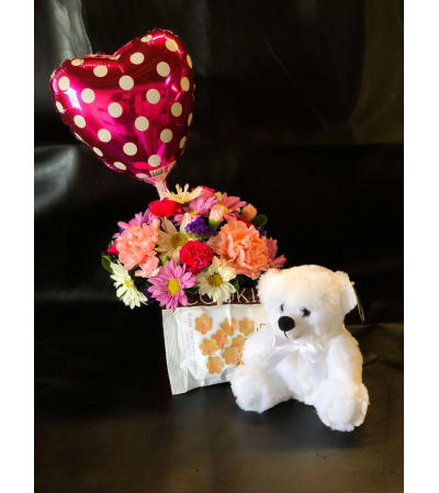 CUPCAKE ARRANGEMENT AND TEDDY BEAR TREATS