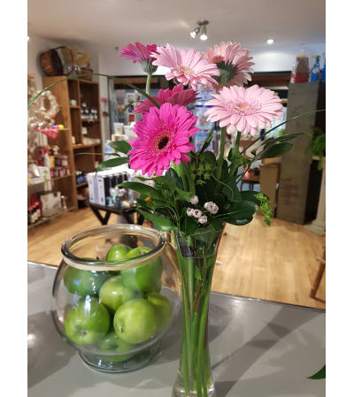 Smiling Gerbera daisies