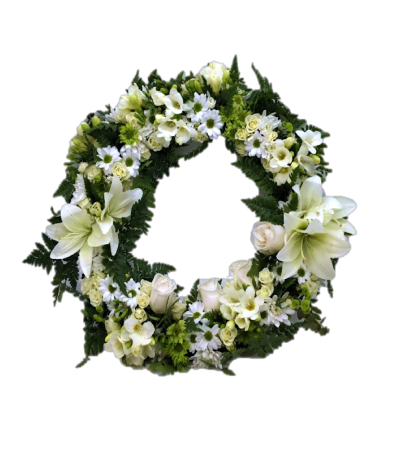 Green and White Wreath