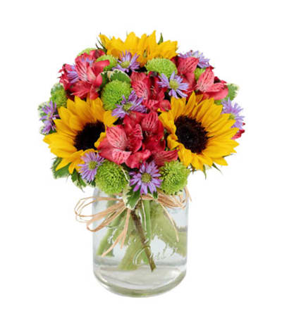 Flower fields mason jar