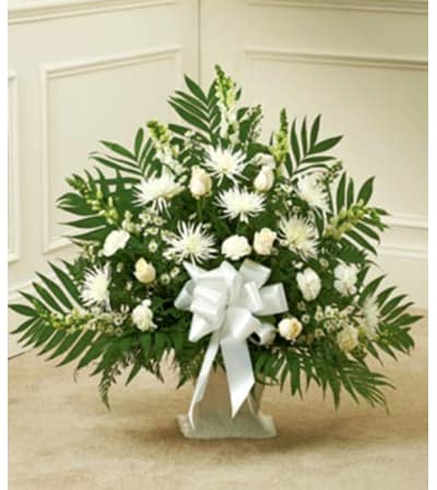 white sympathy floor basket