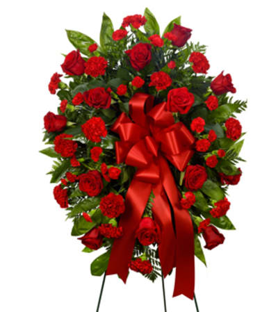 red standing spray