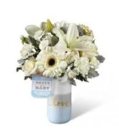 The FTD® Sweet Baby Boy™ Bouquet by Hallmark celebrates the new f