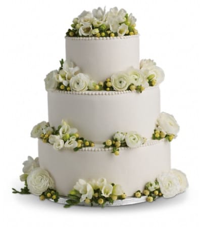Freesia and Ranunculus Cake Decoration