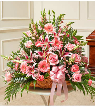 Pink Fireside Floor Basket